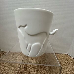 Kinto Mugtail White Porcelain Fawn Deer Coffee Tea Cup Candle Holder.